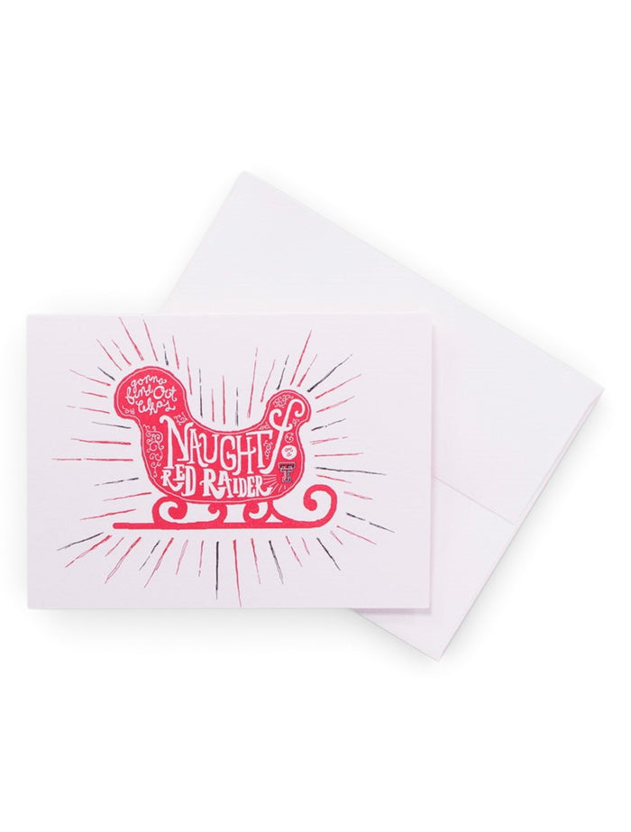 Texas Tech Naughty Red Raider Holiday Card – Front view