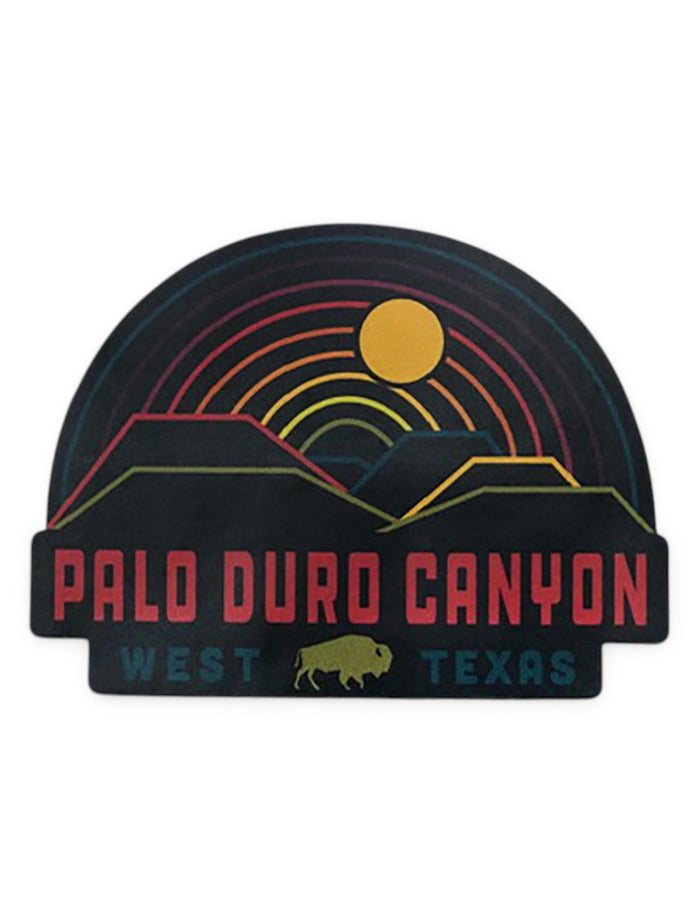 Texas Tech Palo Duro Canyon Sunset Over Rainbow Decal – Front view