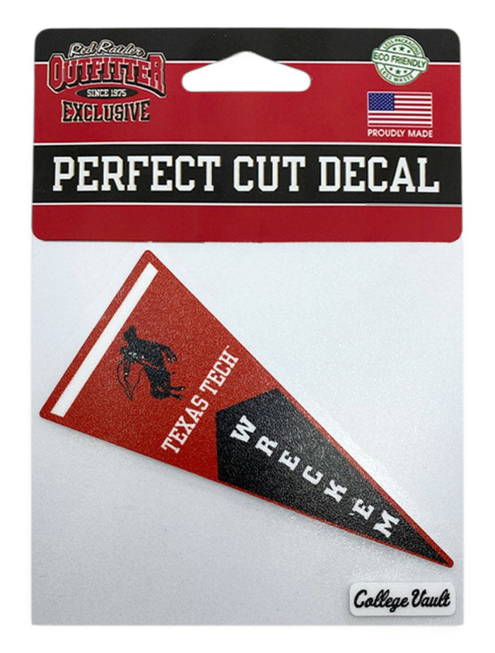 Texas Tech Red Raider "Pennant" Throwback Perfect Cut Decal – Front view