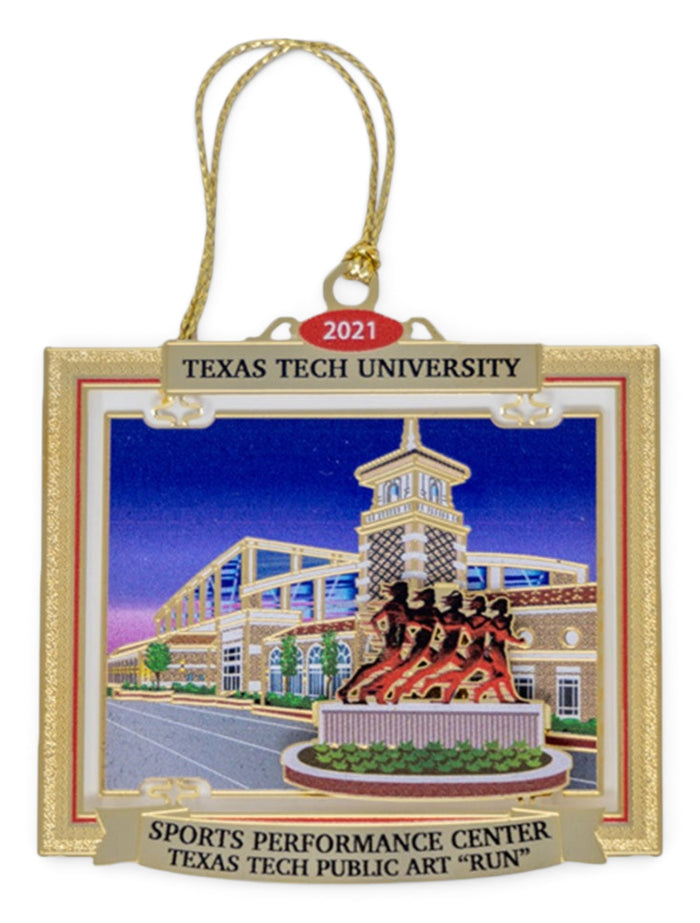 Texas Tech Red Raiders 2021 "Sports Performance Center" 25th Official Ornament – Front view