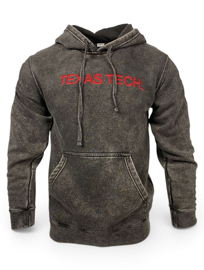 Texas Tech Red Raiders "Acid Rock" Red Embroidered Mineral Wash Hoodie – Front view