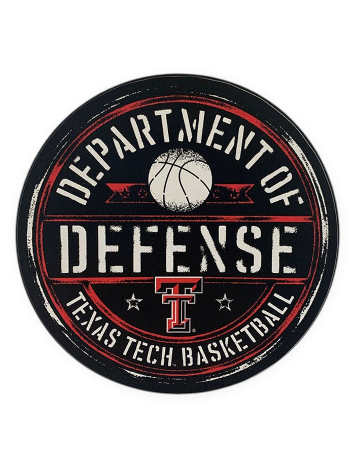 Texas Tech Red Raiders Basketball Dept Of Defense "Official Seal" Decal – Front view