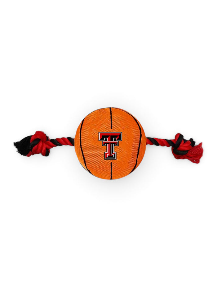 Texas Tech Red Raiders Basketball Rope Pet Toy – Front view