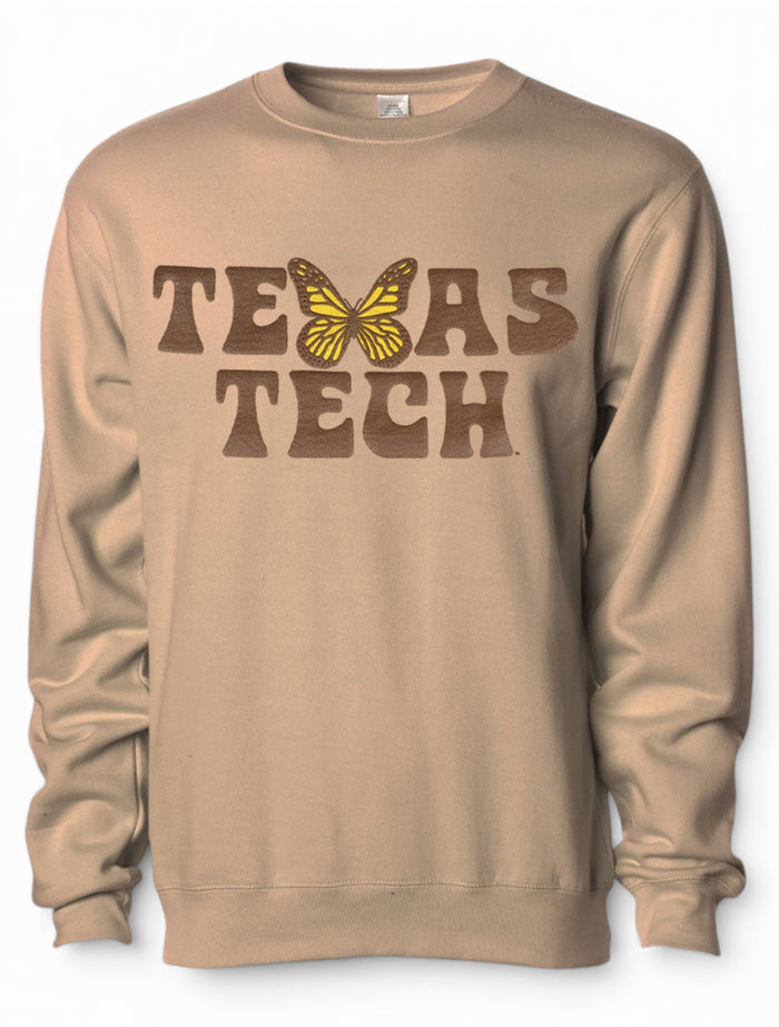 Texas Tech Red Raiders "Butterfly Kisses" Crewneck Sweatshirt – Front view