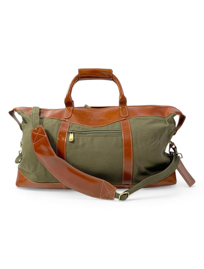 Texas Tech Red Raiders Double T Canyon Canvas and Leather Duffle Bag – Front view