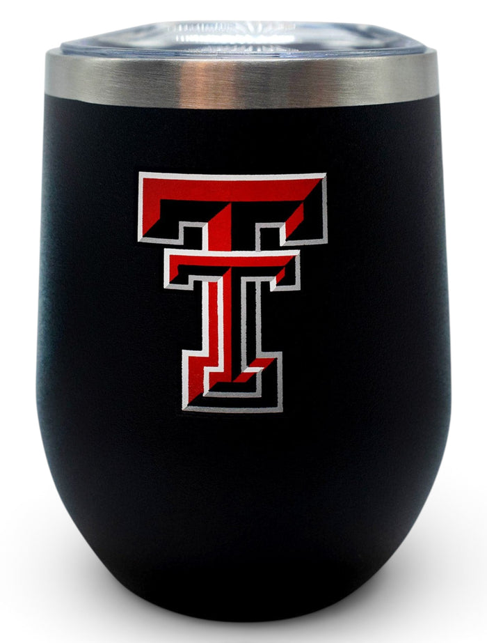 Texas Tech Red Raiders Double T "Cece" Wine Tumbler – Black front view