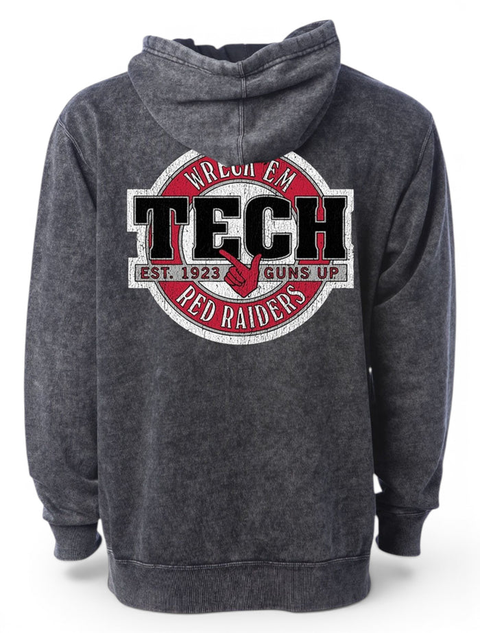 Texas Tech Red Raiders "Drop In" Acid Wash Hood – Front view