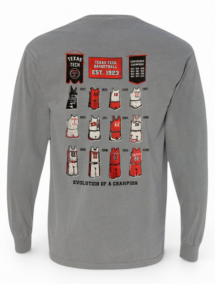 Texas Tech Red Raiders " Evolution of a Champion" Long Sleeve T-shirt – Front view