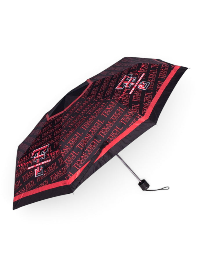 Texas Tech Red Raiders Folding Wrap Up Umbrella – Front view