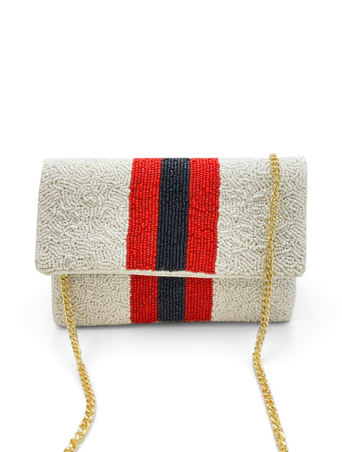 Texas Tech Red Raiders Gameday Red and Black Hand Beaded Clutch – Front view