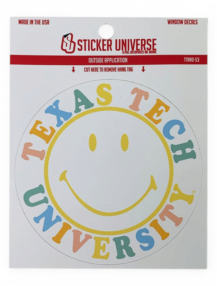 Texas Tech Red Raiders Happy Life Decal – Front view