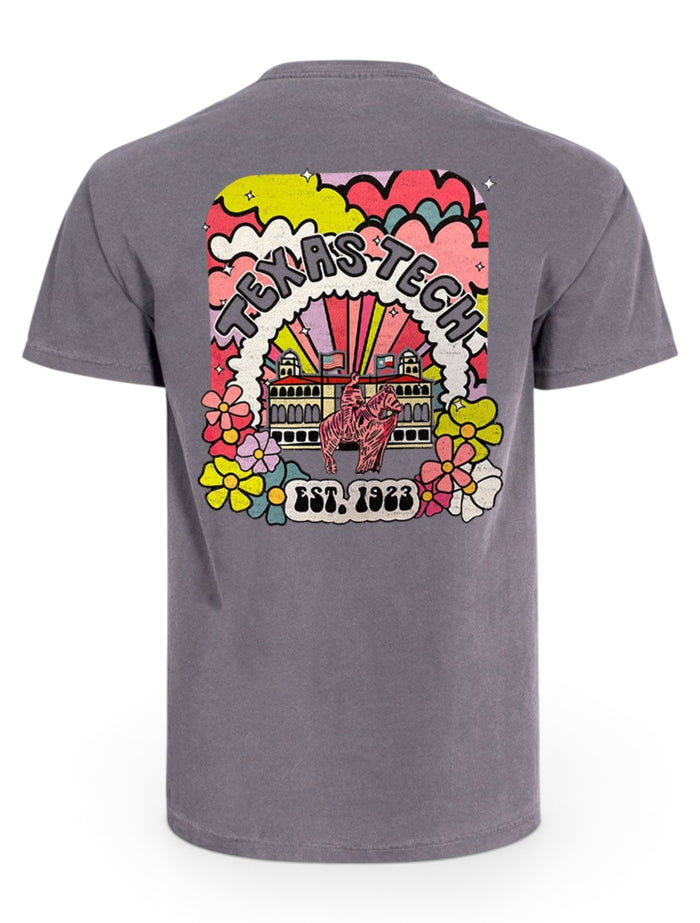 Texas Tech Red Raiders "Hippie Hooray" Grey T-shirt – Front view