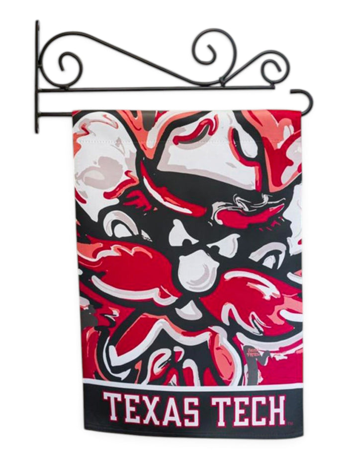 Texas Tech Red Raiders "Justin Patten" Suede Raider Red Garden flag – Front view