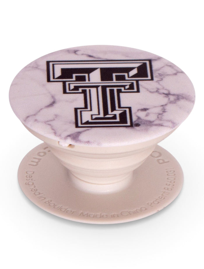 Texas Tech Red Raiders Marble Pop Socket Grip Stand – Front view