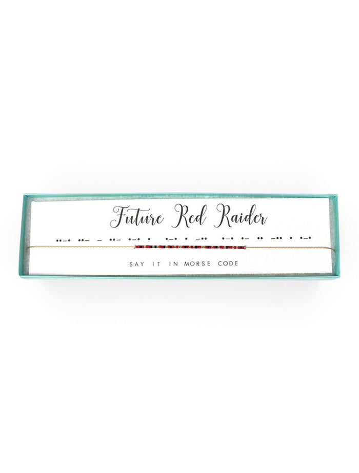 Texas Tech Red Raiders Morse Code "Future Red Raider" Necklace – Front view