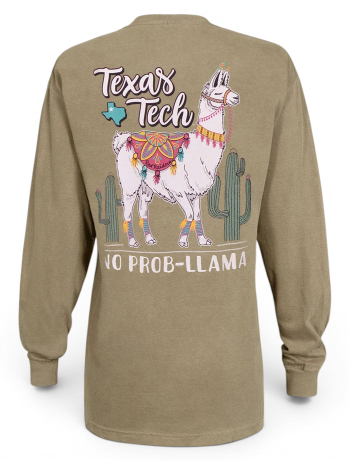 Texas Tech Red Raiders No Problem Llama Long Sleeve Shirt – Front view
