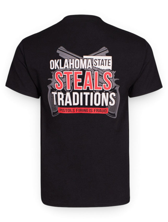 Texas Tech Red Raiders Oklahoma State Steals Traditions T-Shirt – Front view
