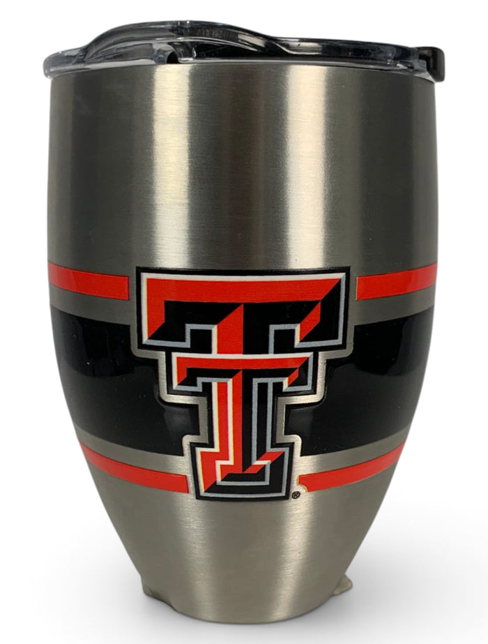 Texas Tech Red Raiders Stripes 12oz Tumbler – Front view
