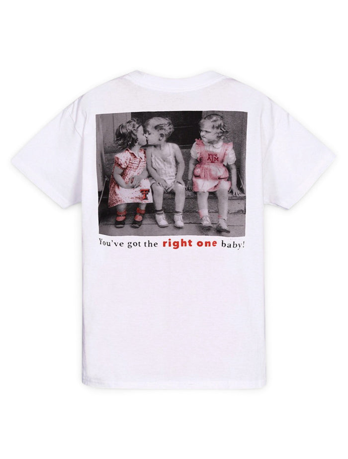 Texas Tech Red Raiders Texas Tech vs. A&M "You've Got the Right One Baby" YOUTH T-Shirt – Front view