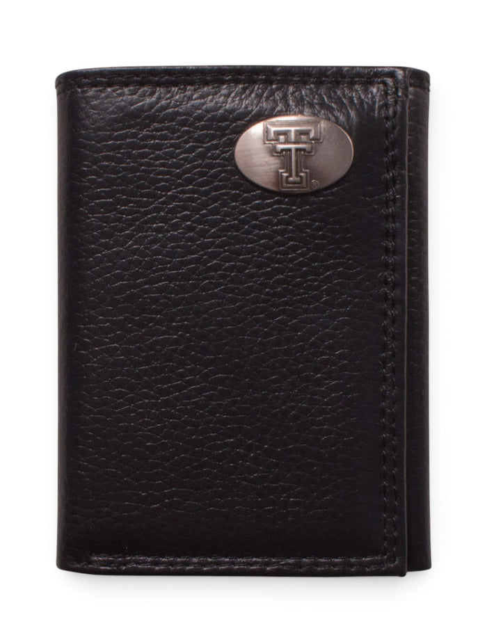 Texas Tech Red Raiders Tri-Fold Pebble Grain Wallet – Front view