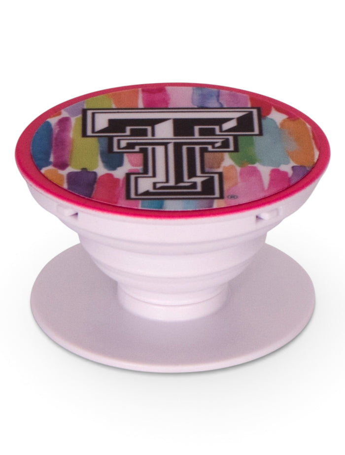 Texas Tech Red Raiders Watercolor Pop Socket Grip Stand – Front view