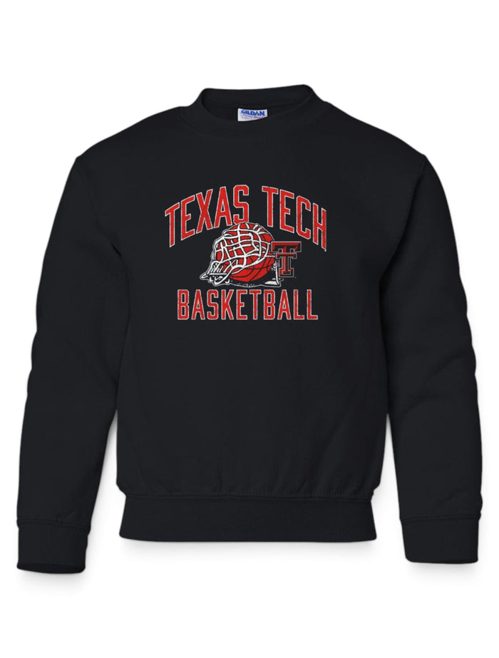 Texas Tech "Rip it" Basketball YOUTH Crew Sweatshirt – Front view