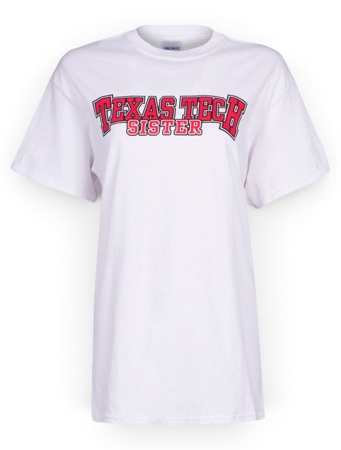 Texas Tech Sister White T-Shirt – Front view