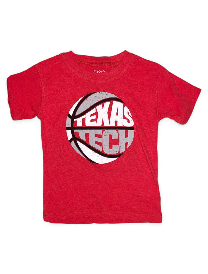 Texas Tech TODDLER Puff Print Red Basketball T-Shirt – Front view