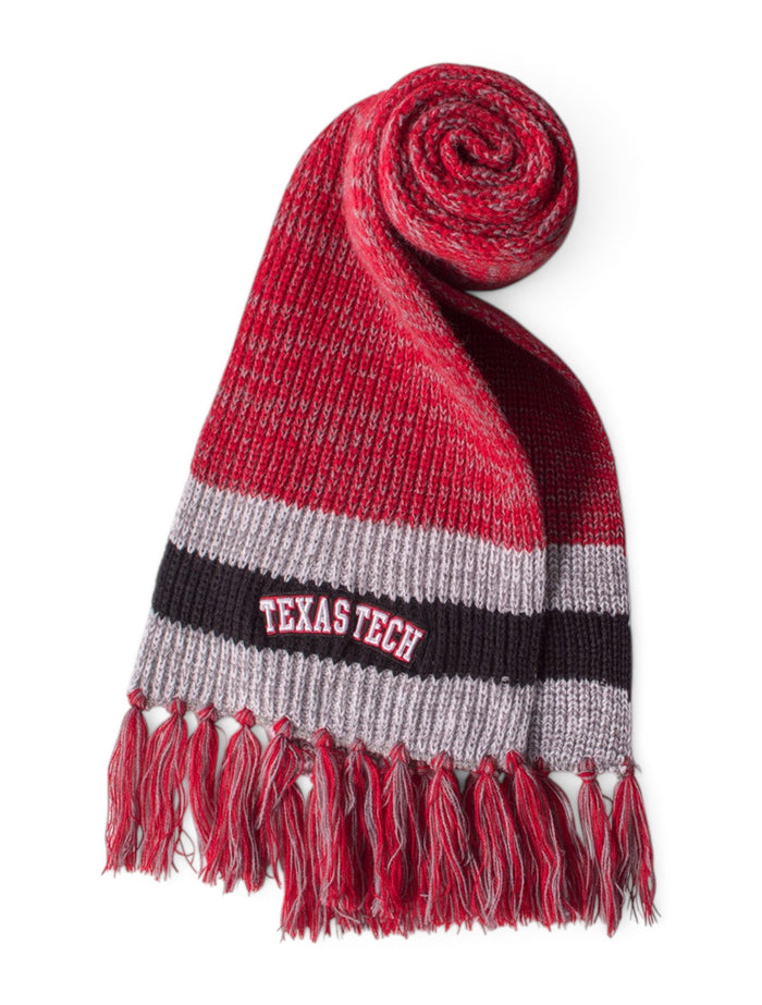 The Game Texas Tech Banded Crochet Scarf – Front view