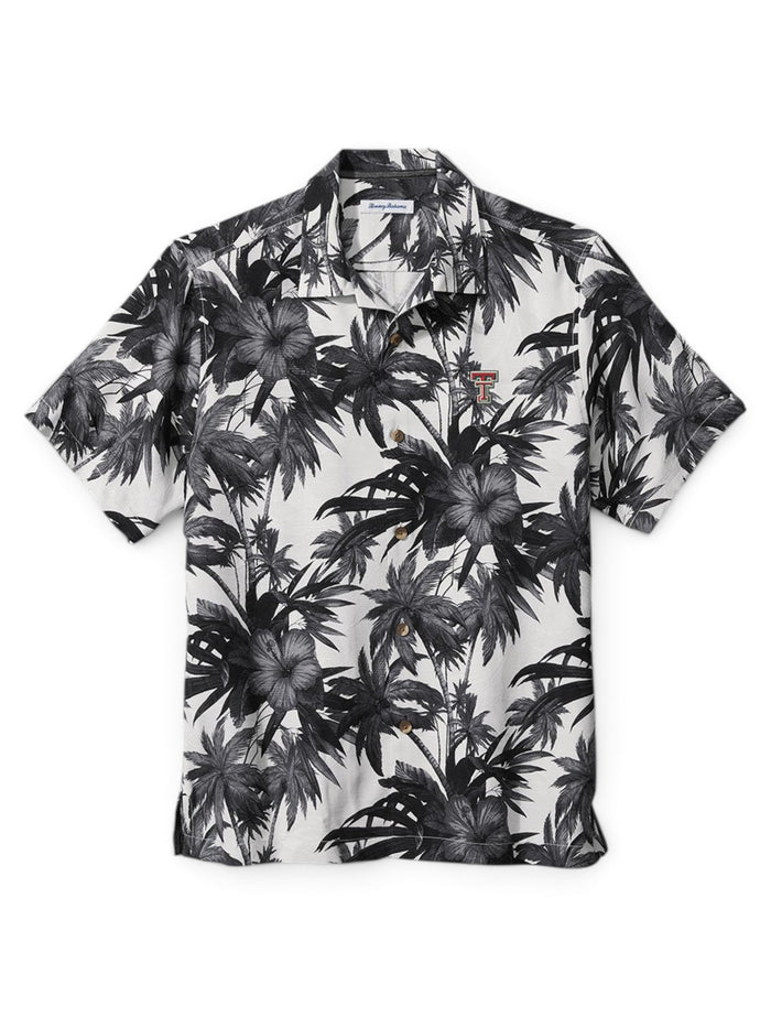 Tommy Bahama Texas Tech "Sport Harbor Island Hibiscus" Silk Camp Button Down – Front view