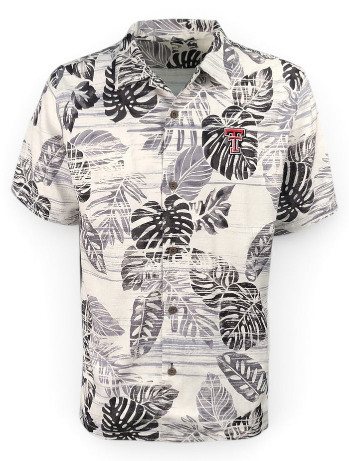 Tommy Bahama Texas Tech "Sport Super Fan Silk Camp" Short Sleeve Button Down – Front view