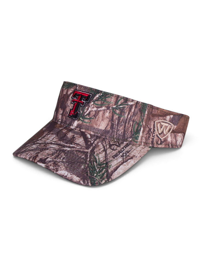 Top of The World Texas Tech RealTree Double T Camo Visor – Front view
