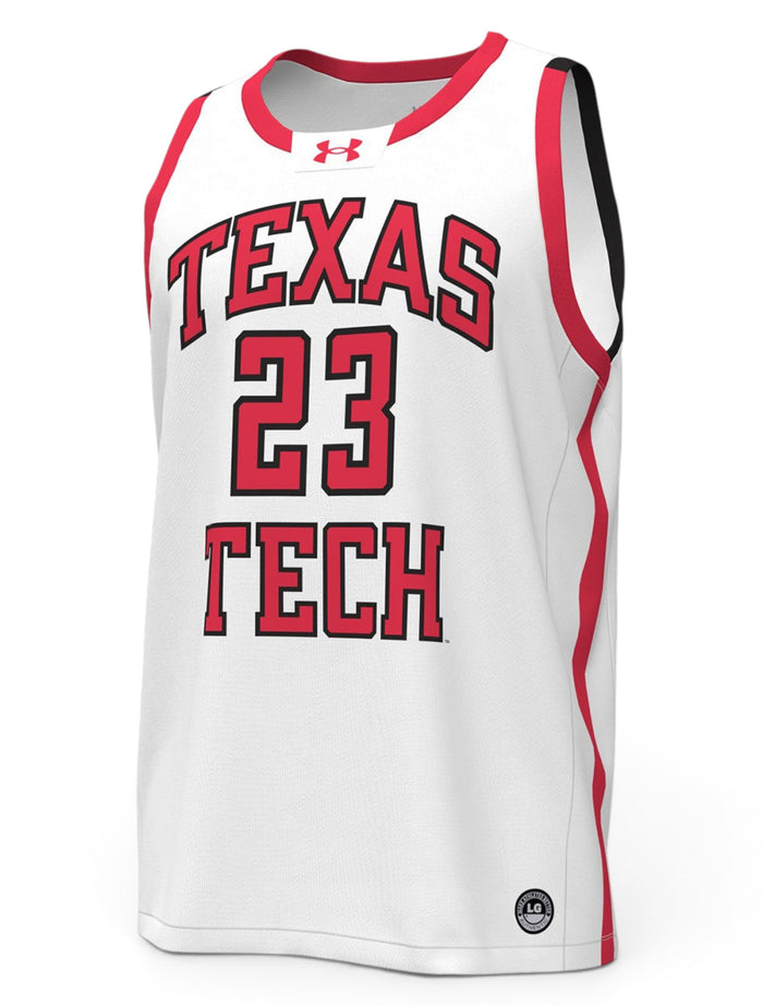 Under Armour Texas Tech 2023 "BKB" #23 Replica Basketball Jersey – White front view