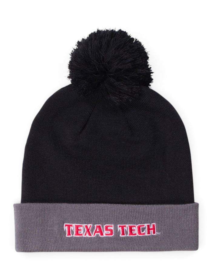 Under Armour Texas Tech Black Cuff Beanie – Grey front view