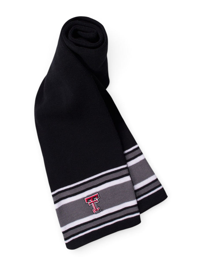 Under Armour Texas Tech Classic Double T Knit Scarf – Black front view