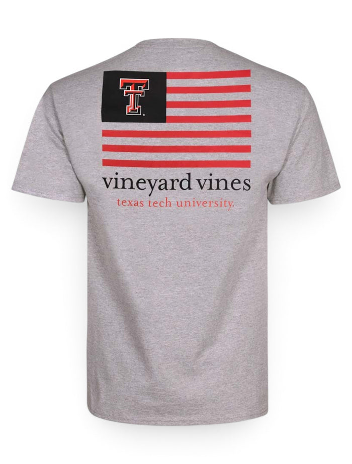 Vineyard Vines Texas Tech Red Raiders Double T "American Flag" with Tech Colors T-Shirt – Front view