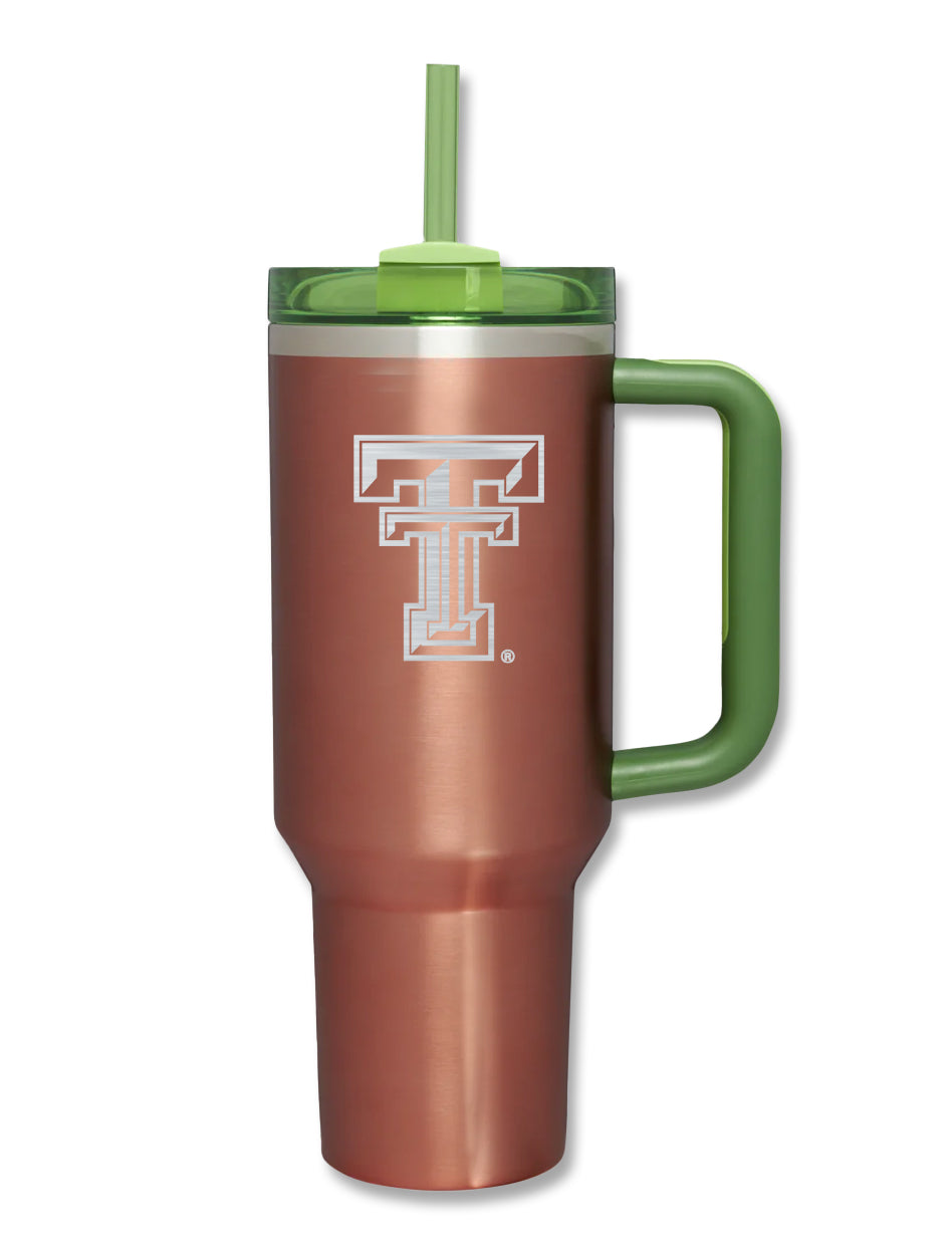 40 oz. Tumbler with Straw and Handle, Red