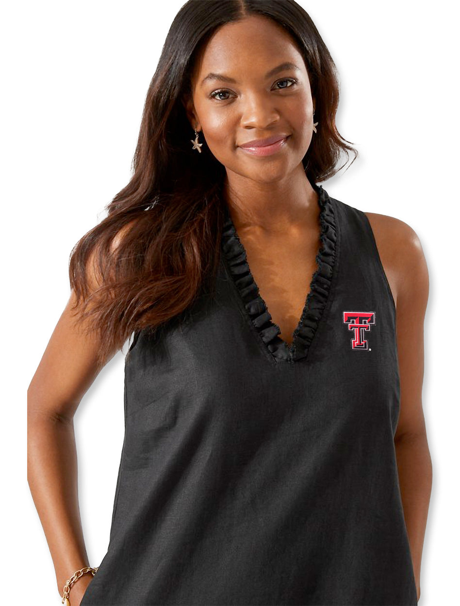 Tommy Bahama Texas Tech "Two Palms" Ruffle Shirt Dress Red Raider Outfitter Tommy Bahama Texas Tech "Two Palms" Ruffle Shirt Dress Red Raider Outfitter