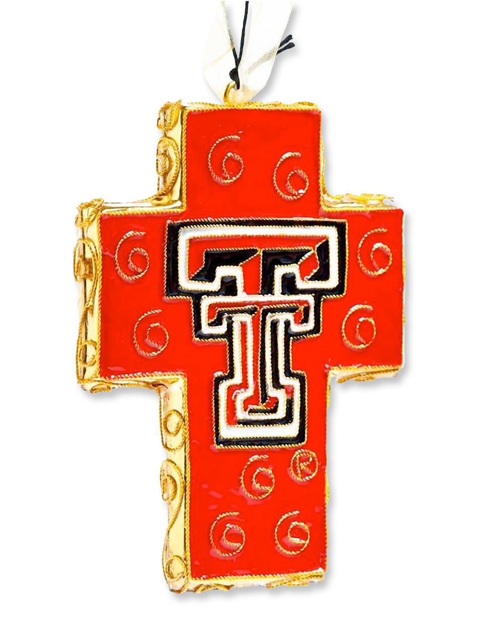 Kitty Keller Texas Tech Double T Cross Ornament