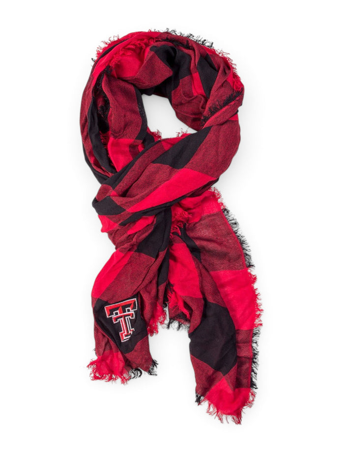 ZooZatz Texas Tech Buffalo Check Scarf – Front view