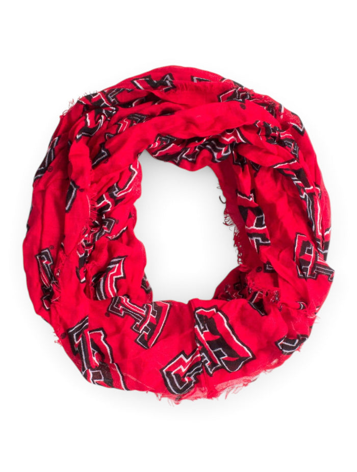 ZooZatz Texas Tech Double T Infinity Scarf – Black front view