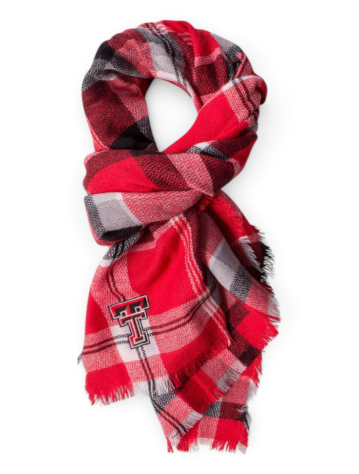 ZooZatz Texas Tech Tartan Blanket Scarf – Front view