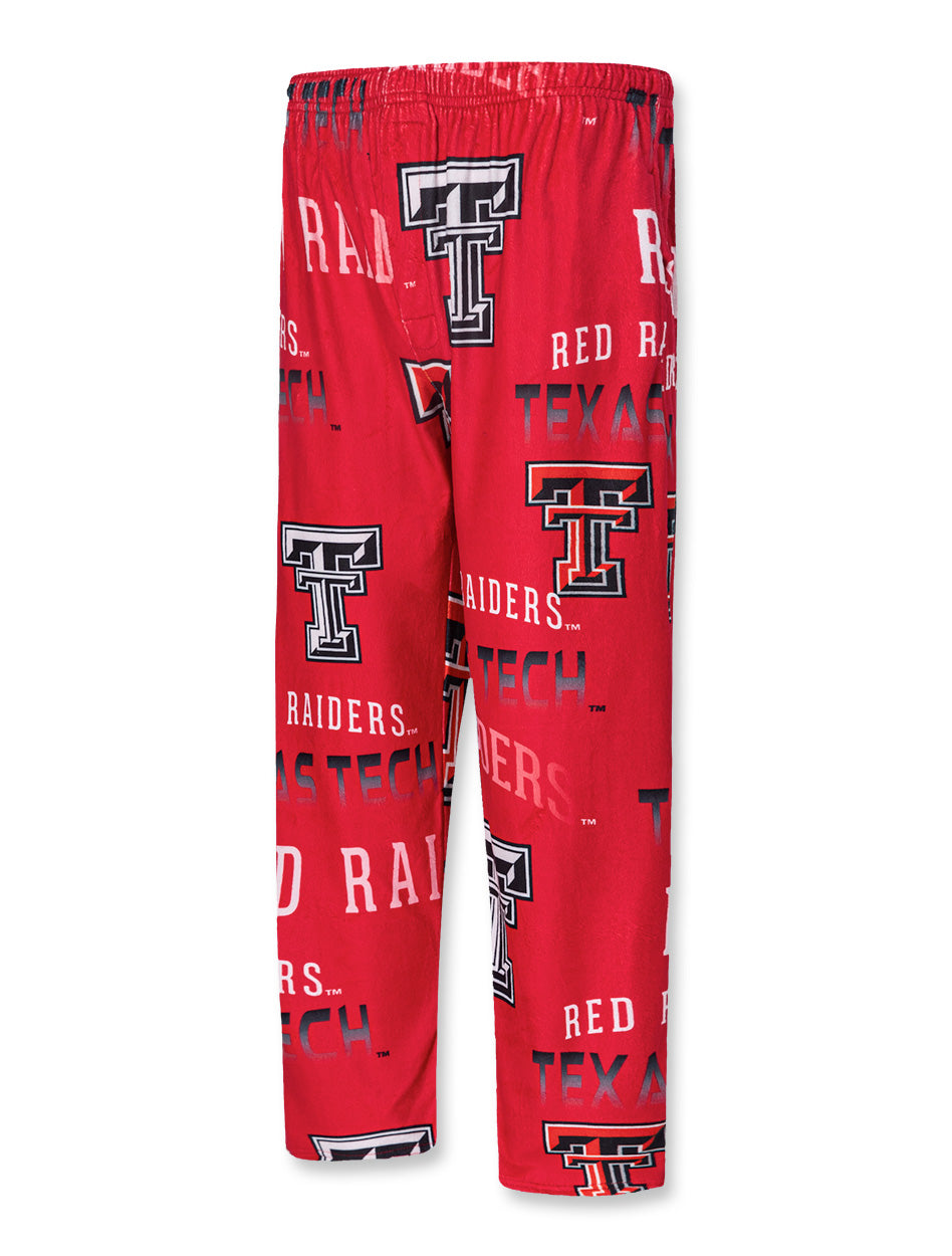 Texas Tech Windfall Mens All Over Patterned Microfleece Pajama Pants in Red, Size: 2X, Sold by Red Raider Outfitters