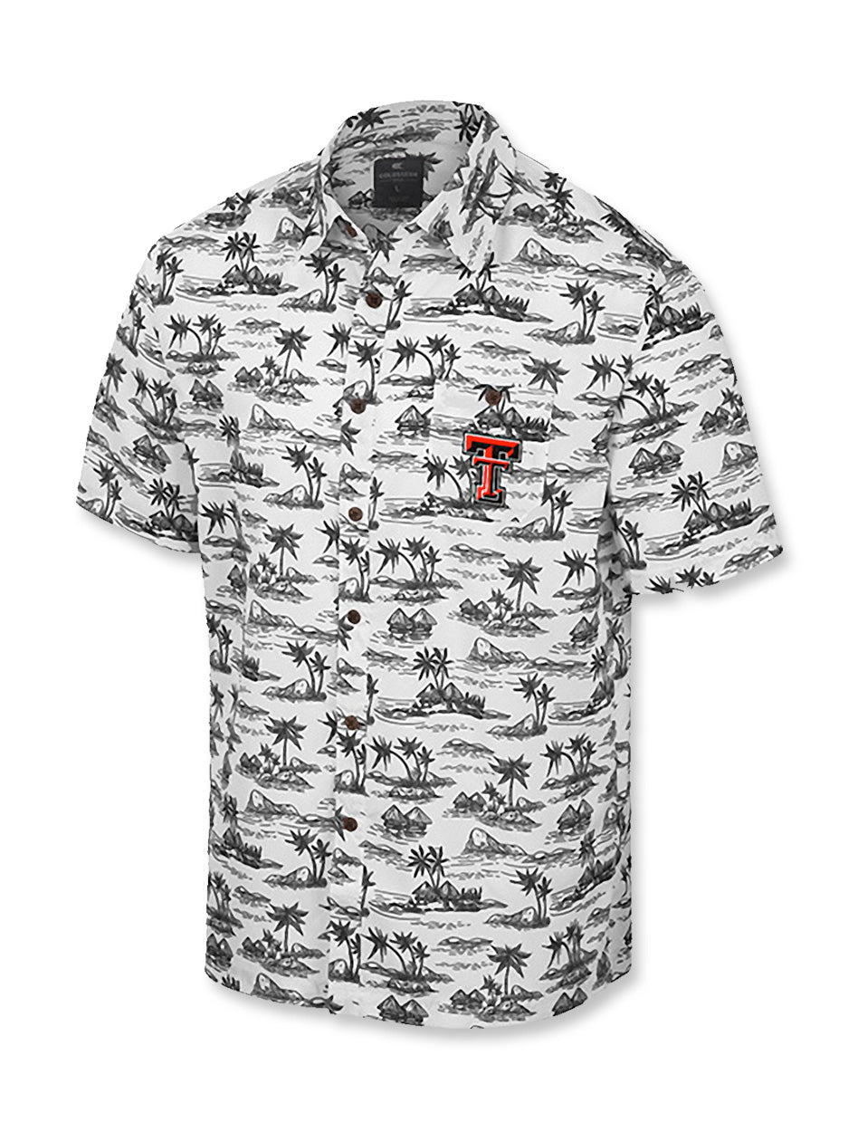 Texas Tech Columbia Tamiami Fishing Shirt in Grey, Size: M, Sold by Red Raider Outfitters