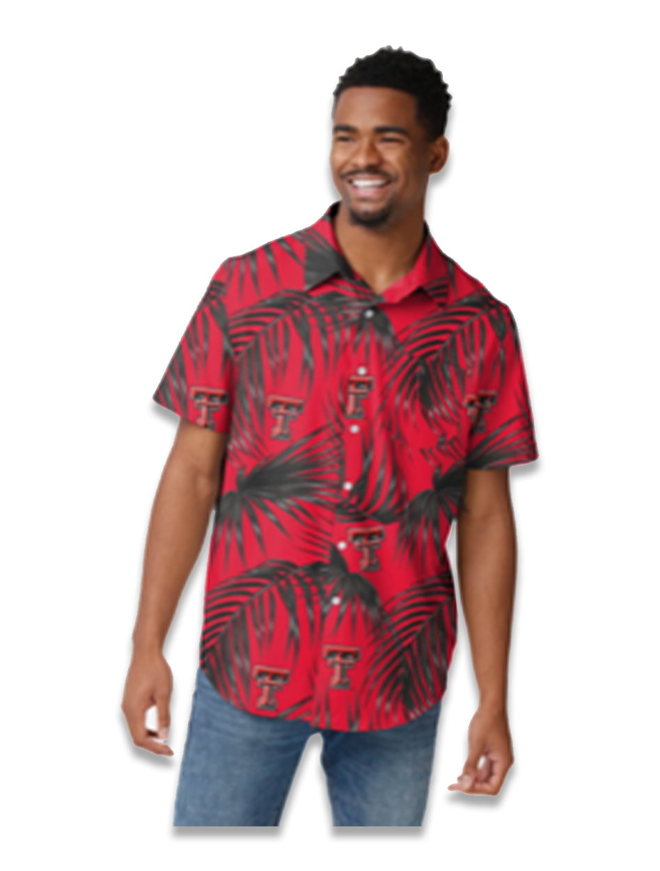 solopgang en gang Bonde Texas Tech Double T "Palm Floral Hawaiian" Button Down Shirt – Red Raider  Outfitter