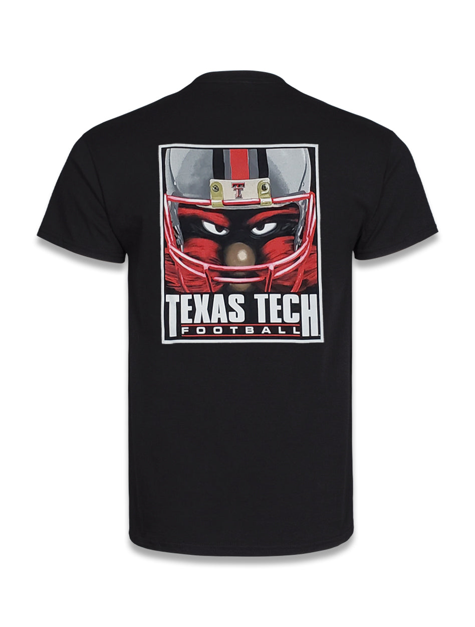 Texas Tech Raider Red Helmet Youth T-Shirt in Black, Size: S, Sold by Red Raider Outfitters