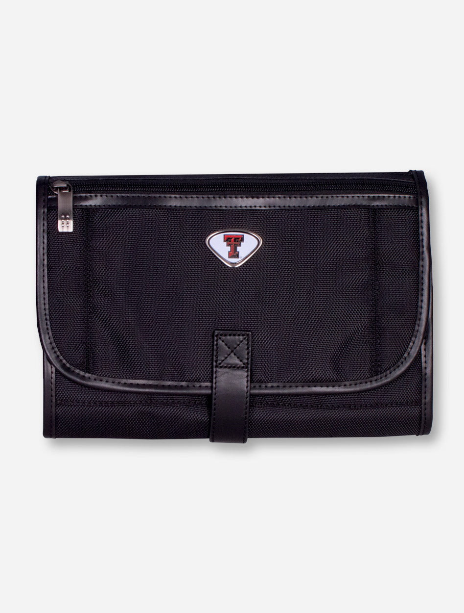 Texas Tech Double T Emblem on Black Travel Toiletry Bag