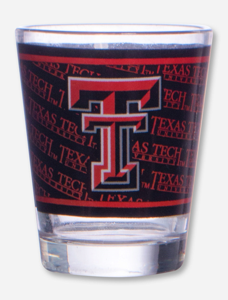 Texas Tech & Double T Wrapped Black & Red Shot Glass