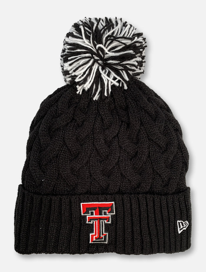 New Era Texas Tech Red Raiders Glitter Plush Pom Pom Beanie
