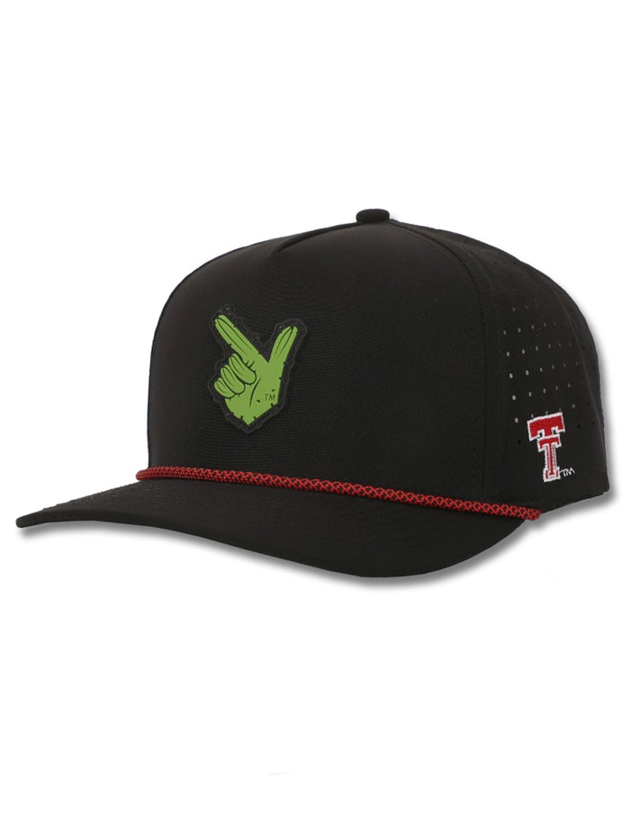 Texas Tech Dark Horse "Rubber Guns Up Cactus" Black Corded Sport Snapback Cap